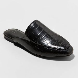 A New Day Cardi Crocodile Black Mules 8 Wide